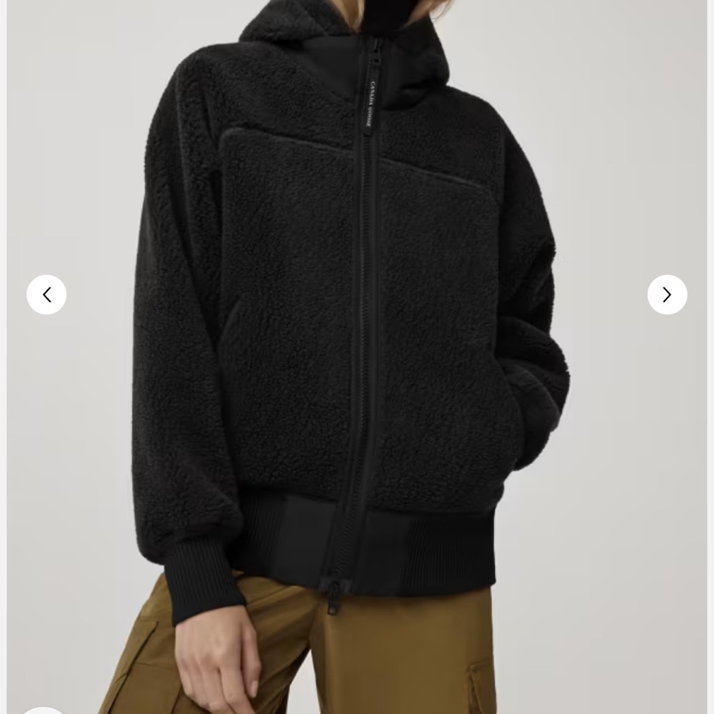 Canada Goose Black Teddy Jacket with High Collar